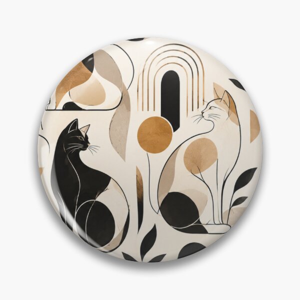 Item preview, Abstract Scandinavian Cat Silhouettes Floral Cat Design designed and sold by Aramdesing.