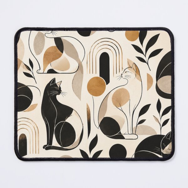 Item preview, Abstract Scandinavian Cat Silhouettes Floral Cat Design designed and sold by Aramdesing.