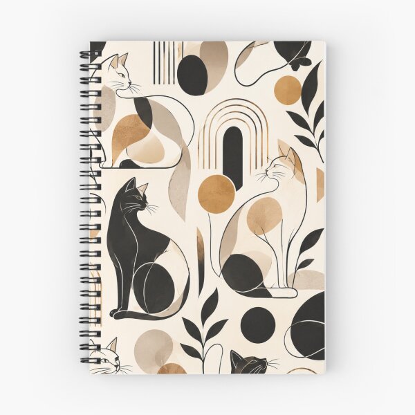 Item preview, Abstract Scandinavian Cat Silhouettes Floral Cat Design designed and sold by Aramdesing.