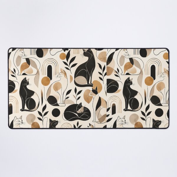 Item preview, Abstract Scandinavian Cat Silhouettes Floral Cat Design designed and sold by Aramdesing.