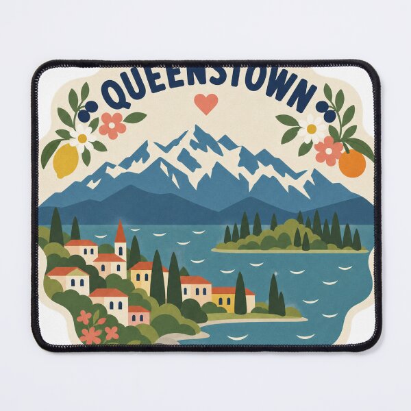 Item preview, Queenstown New Zealand Travel Souvenir Modern Folk Art designed and sold by VisualArtsOasis.