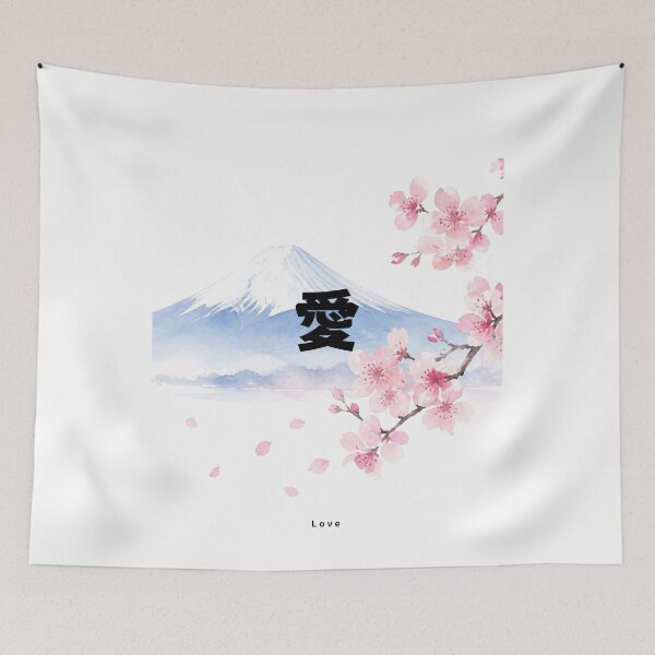 Item preview, Ai - Love | Mount Fuji & Cherry Blossom | Japanese Design designed and sold by JapanMemoir.