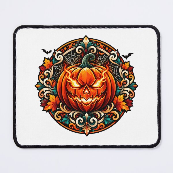 Item preview, Luminous Halloween pumpkin in Art Nouveau emblem designed and sold by JVFotoArt.