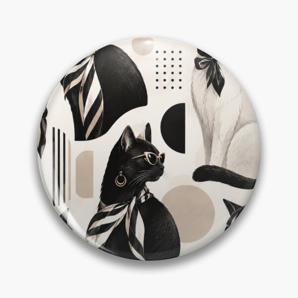 Item preview, Abstract Scandinavian Cat Silhouettes Floral Cat Design designed and sold by Aramdesing.