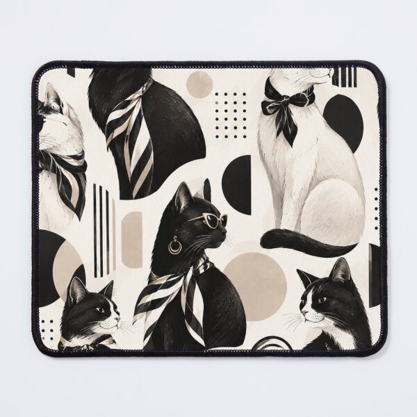 Item preview, Abstract Scandinavian Cat Silhouettes Floral Cat Design designed and sold by Aramdesing.