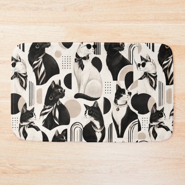 Item preview, Abstract Scandinavian Cat Silhouettes Floral Cat Design designed and sold by Aramdesing.