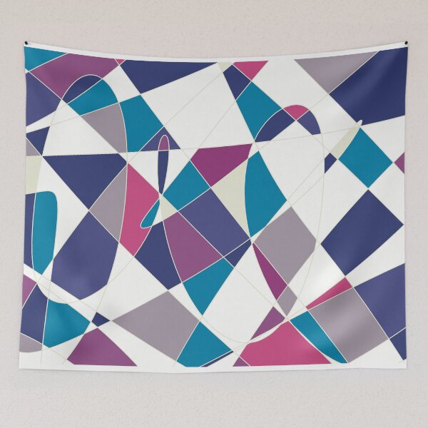 Item preview, Abstract Scribble - Blue & Purple Line Art No. 42 designed and sold by iampaulmorris.