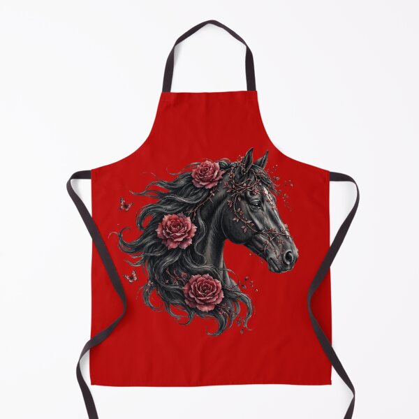 Item preview, Black Horse Red Roses Gothic Floral Fantasy Equestrian Art designed and sold by Vibe-Vary.