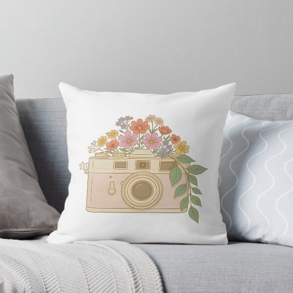 Item preview, Vintage Film Camera with Wildflowers Floral Art designed and sold by ArtifactVerse.