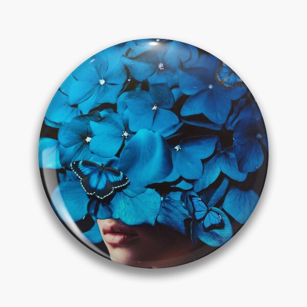 Item preview, The Midnight Bloom Eclipse: Surreal Blue Floral Art Print  designed and sold by seamless.