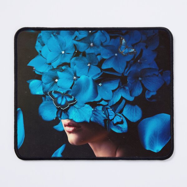 Item preview, The Midnight Bloom Eclipse: Surreal Blue Floral Art Print designed and sold by seamless.