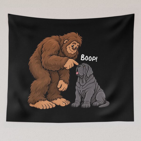 Item preview, Bigfoot and Neapolitan Mastiff Boop Fun Design Sasquatch designed and sold by rafaeltto.