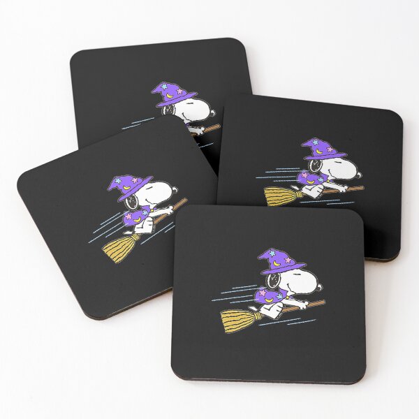 Item preview, Cute Snoopy Witch Flying Magic Broomstick Purple Hat Halloween designed and sold by Dravienart.