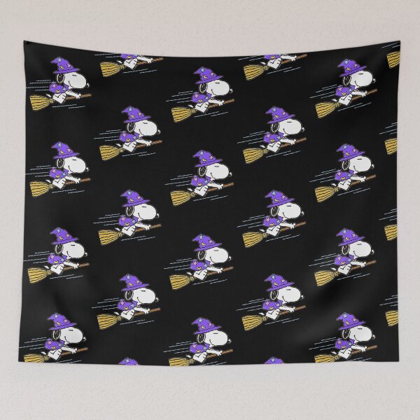 Item preview, Cute Snoopy Witch Flying Magic Broomstick Purple Hat Halloween designed and sold by Dravienart.