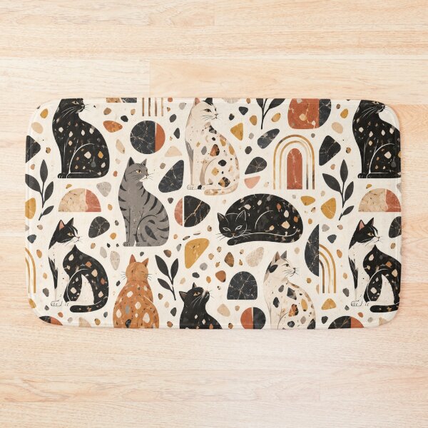 Item preview, Abstract Scandinavian Cat Silhouettes Floral Cat Design designed and sold by Aramdesing.