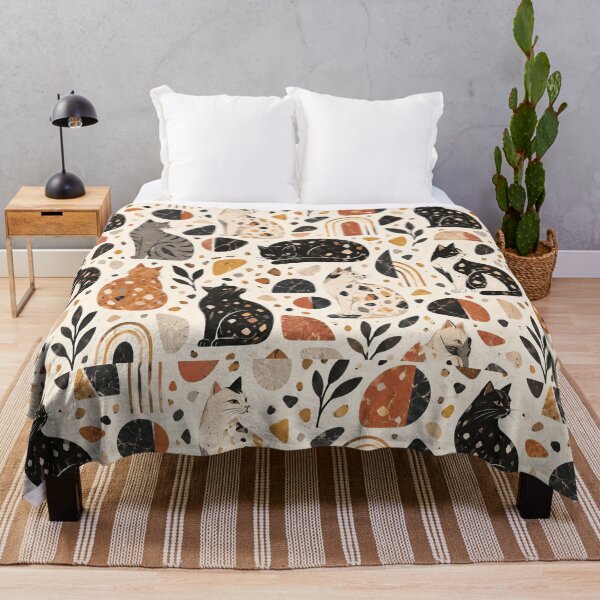 Item preview, Abstract Scandinavian Cat Silhouettes Floral Cat Design designed and sold by Aramdesing.