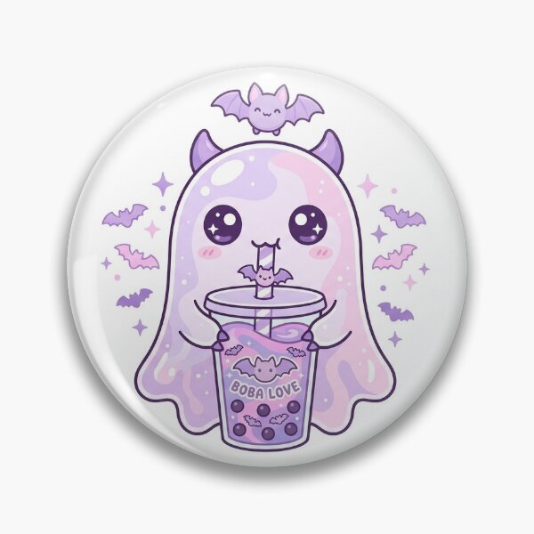 Item preview, Cute Kawaii Ghost Drinking Boba Tea Pastel Goth designed and sold by BrFrong.