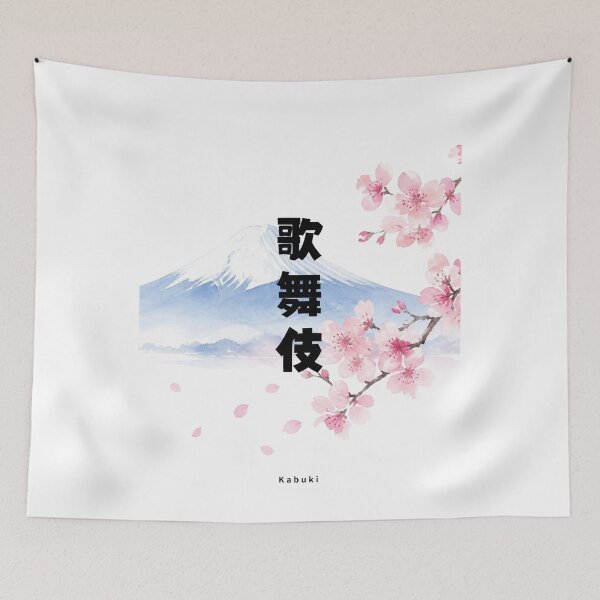 Item preview, Kabuki - Japanese Theater | Mount Fuji & Cherry Blossom | Japanese Design designed and sold by JapanMemoir.