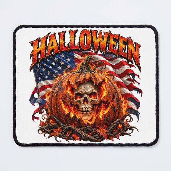 Item preview, Halloween pumpkin skull with USA flag designed and sold by JVFotoArt.
