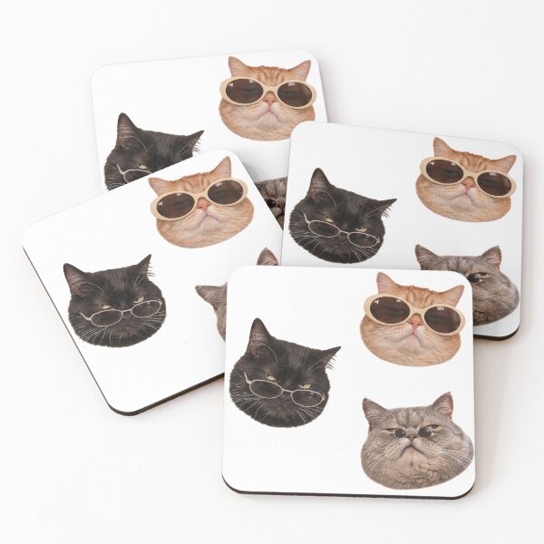 Item preview, Funny Cats With Sunglasses. Meme Cat Trio. Grumpy Reaction Cats. designed and sold by CoCoArt-Ua.