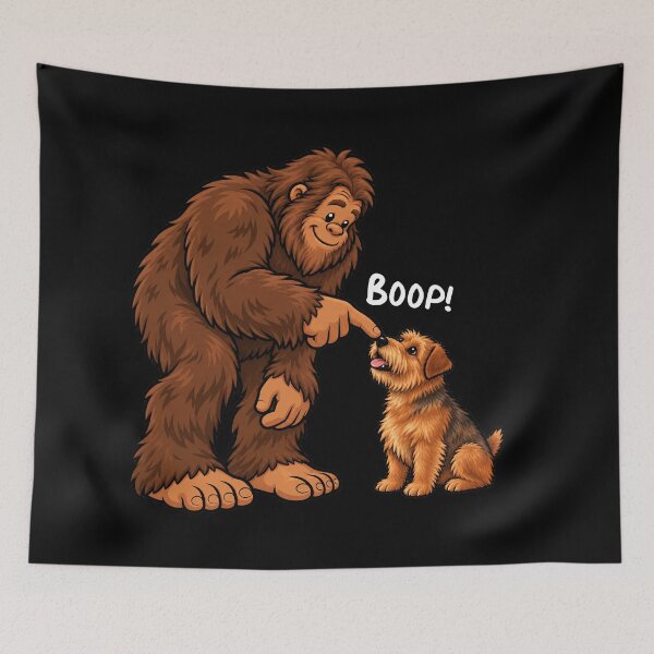Item preview, Bigfoot and Norfolk Terrier Boop Fun Design Sasquatch designed and sold by rafaeltto.