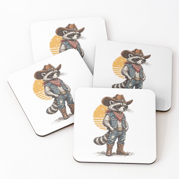 Item preview, Retro Cowboy Raccoon Western Adventure Vintage Animal designed and sold by Moizento.