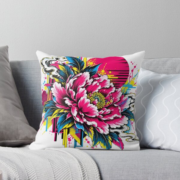 Item preview, Electric Peony – Japanese Pop Art Floral designed and sold by KASUMINK.