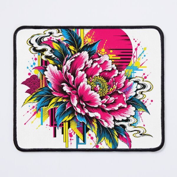 Item preview, Electric Peony – Japanese Pop Art Floral designed and sold by KASUMINK.