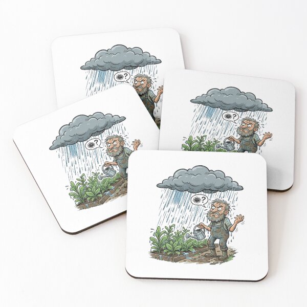 Item preview, Funny Rain Right After Watering Garden Comic Art Drenched Gardener designed and sold by mood-draftsman.