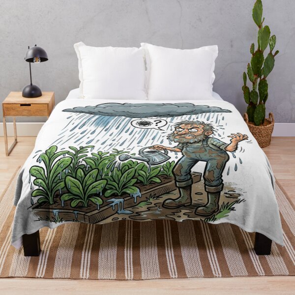 Item preview, Funny Rain Right After Watering Garden Comic Art Drenched Gardener designed and sold by mood-draftsman.