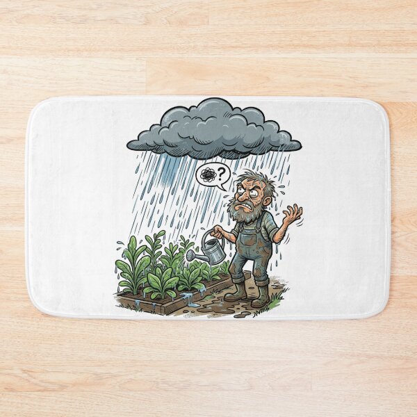 Item preview, Funny Rain Right After Watering Garden Comic Art Drenched Gardener designed and sold by mood-draftsman.