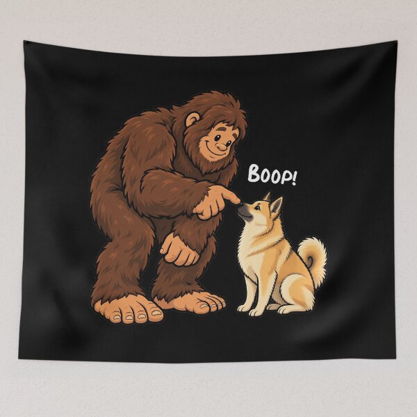Item preview, Bigfoot and Norwegian Buhund Boop Fun Design Sasquatch designed and sold by rafaeltto.