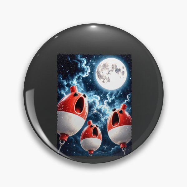 Item preview, Fishing Bobbers Howling Under a Full Moon designed and sold by elderberry.