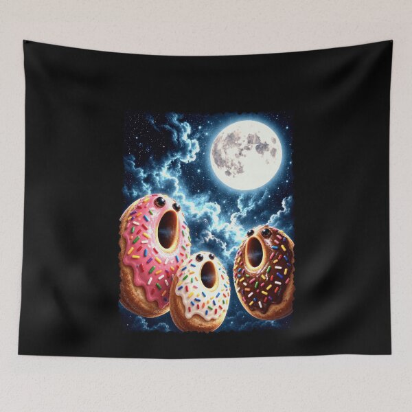 Item preview, Surreal Donuts Howling Under a Full Moon designed and sold by elderberry.