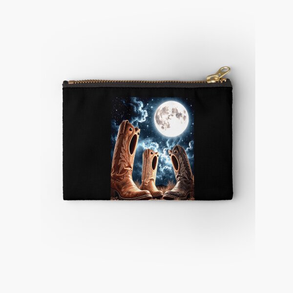 Item preview, Surreal Cowboy Boots Howling Under a Full Moon designed and sold by elderberry.