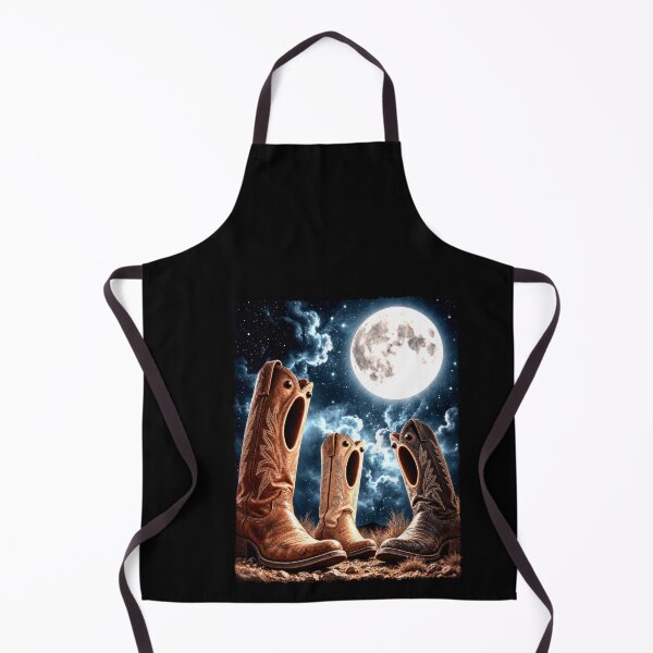 Item preview, Surreal Cowboy Boots Howling Under a Full Moon designed and sold by elderberry.