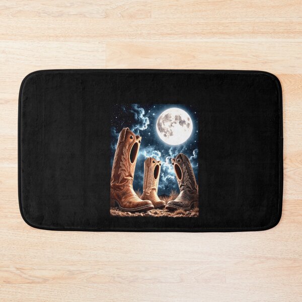 Item preview, Surreal Cowboy Boots Howling Under a Full Moon designed and sold by elderberry.