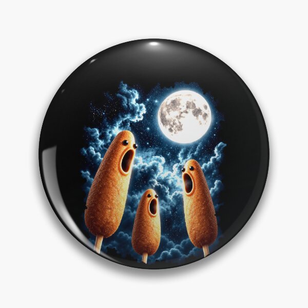 Item preview, Surreal Corn Dogs Howling Under a Full Moon designed and sold by elderberry.