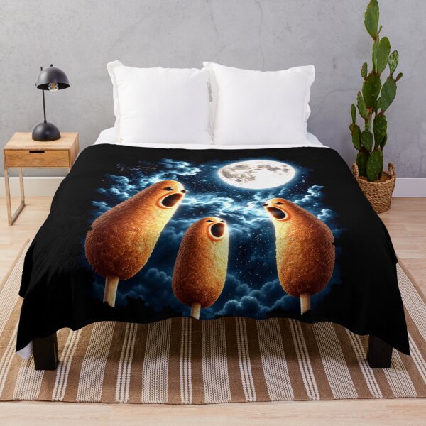 Item preview, Surreal Corn Dogs Howling Under a Full Moon designed and sold by elderberry.