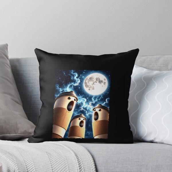Item preview, Surreal Coffee Cups Howling Under a Full Moon designed and sold by elderberry.