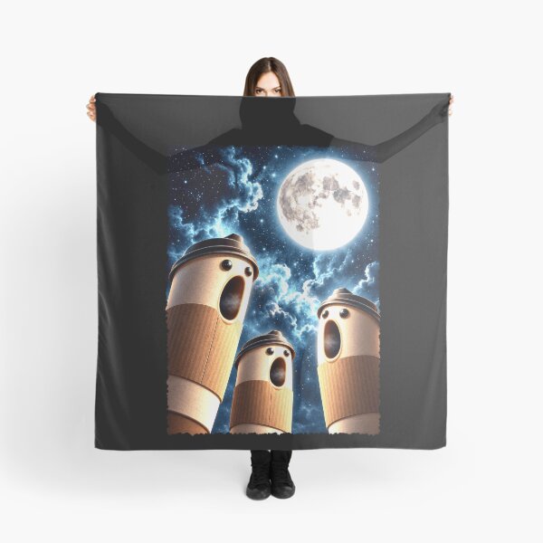 Item preview, Surreal Coffee Cups Howling Under a Full Moon designed and sold by elderberry.