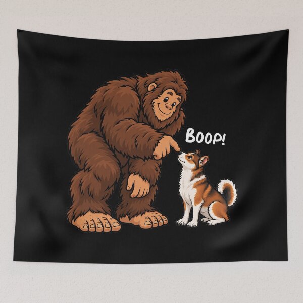 Item preview, Bigfoot and Norwegian Lundehund Boop Fun Design Sasquatch designed and sold by rafaeltto.