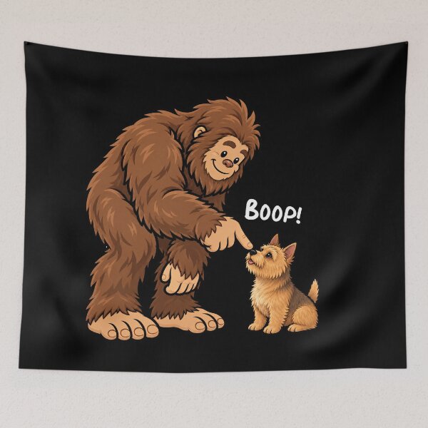 Item preview, Bigfoot and Norwich Terrier Boop Fun Design Sasquatch designed and sold by rafaeltto.