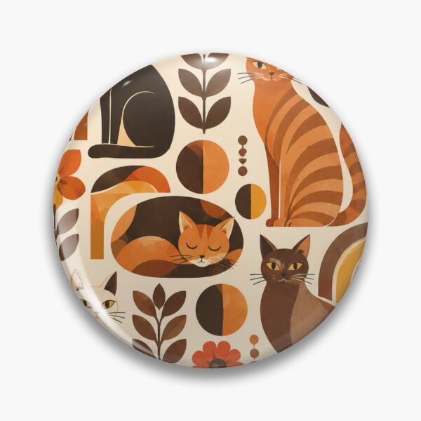 Item preview, Abstract Scandinavian Cat Silhouettes Floral Cat Design designed and sold by Aramdesing.
