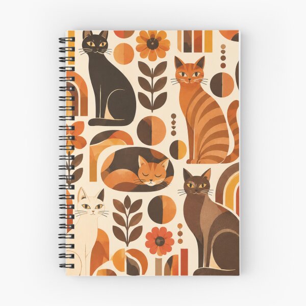 Item preview, Abstract Scandinavian Cat Silhouettes Floral Cat Design designed and sold by Aramdesing.