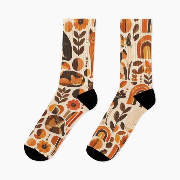 Item preview, Abstract Scandinavian Cat Silhouettes Floral Cat Design designed and sold by Aramdesing.