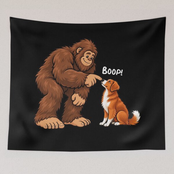Item preview, Bigfoot and Nova Scotia Duck Tolling Retriever Boop Fun Design Sasquatch designed and sold by rafaeltto.