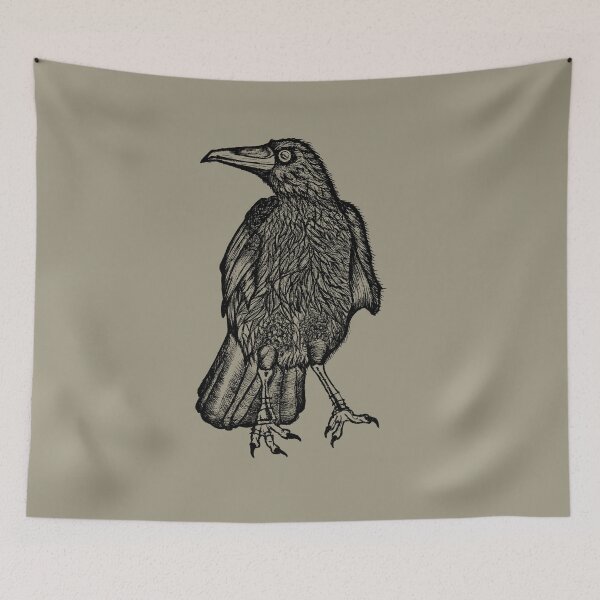 Item preview, Dark Raven art | Vintage Gothic Crow Illustration designed and sold by Half Mess.