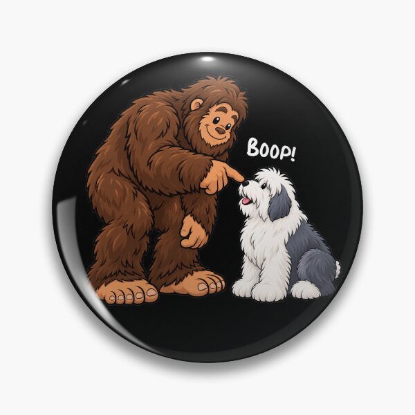 Item preview, Bigfoot and Old English Sheepdog Boop Fun Design Sasquatch designed and sold by rafaeltto.