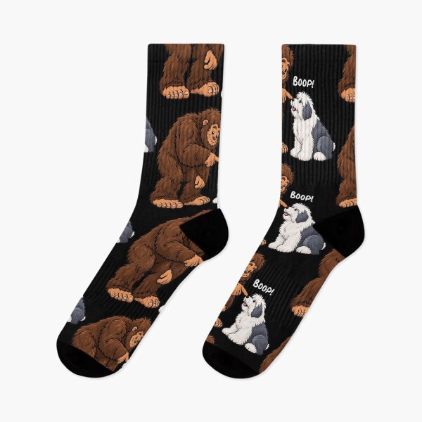 Item preview, Bigfoot and Old English Sheepdog Boop Fun Design Sasquatch designed and sold by rafaeltto.